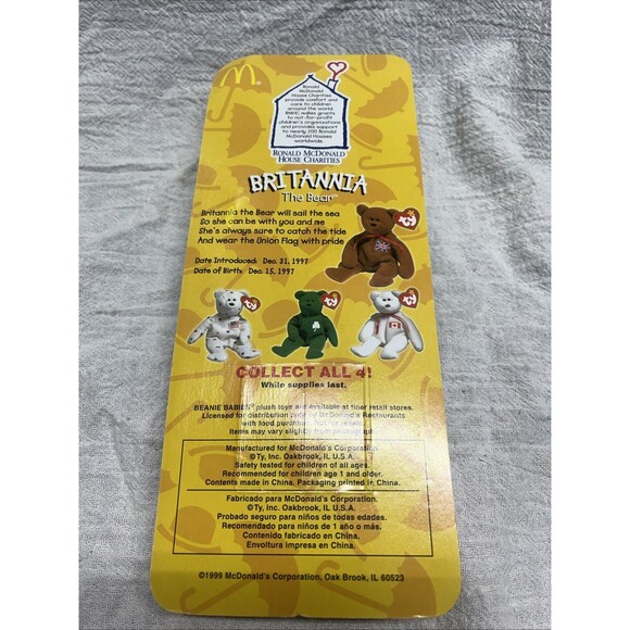 Beanie Babies Ty: Glory, Erin, Maple And Britannia The Bears 1999 - Picture 3 of 9